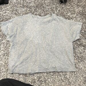 Lululemon All Yours Cropped TShirt Heather Grey Size S